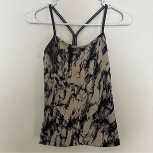 Lululemon Power Y Tank *Luon Great Granite Black Mojave Tan Heathered Black Sz 4